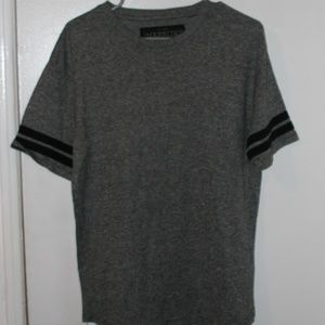 Grey Short Sleeve Shirt with Stripes